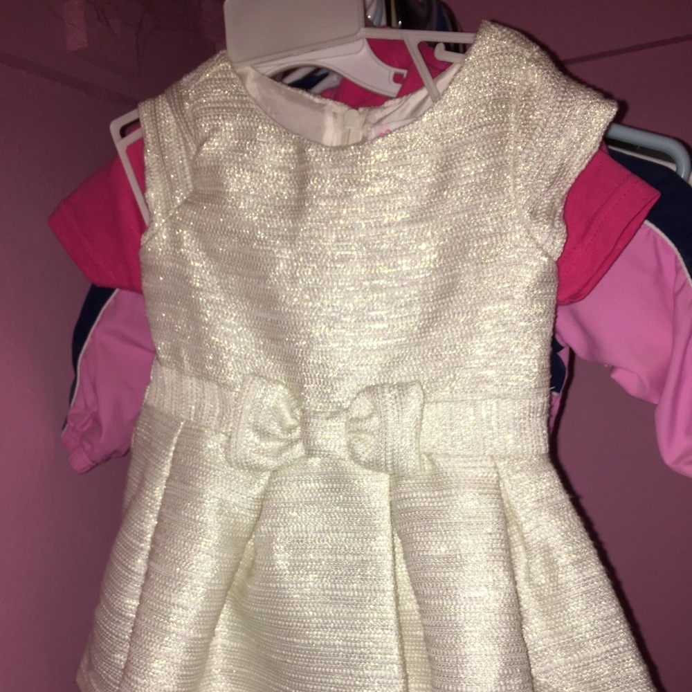 Shimmery cream and gold dress